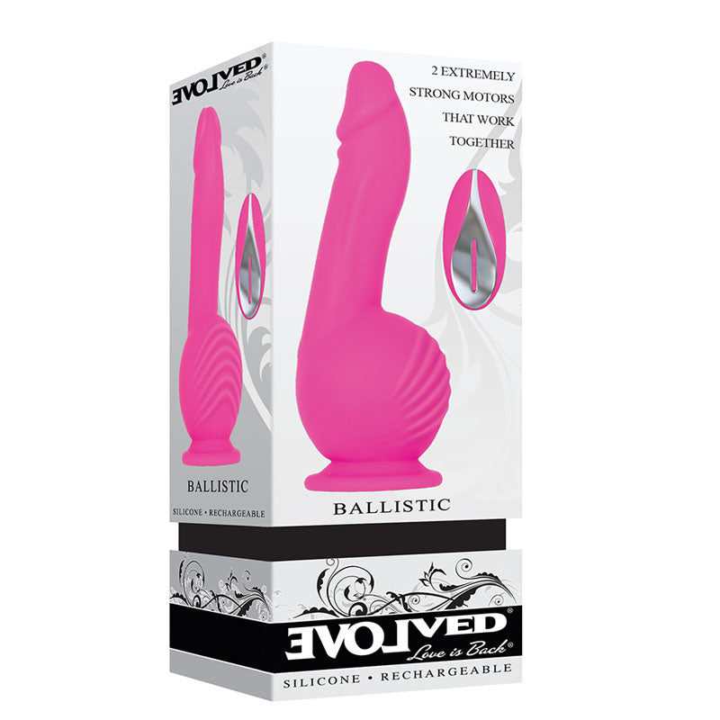 Evolved Ballistic - 19 cm USB Rechargeable Vibrating Dong with Balls Motor & Remote