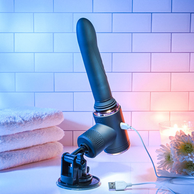 Evolved TOO HOT TO HANDLE - USB Rechargeable Thrusting Vibe with Stand