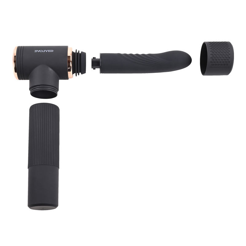 Evolved TOO HOT TO HANDLE - USB Rechargeable Thrusting Vibe with Stand