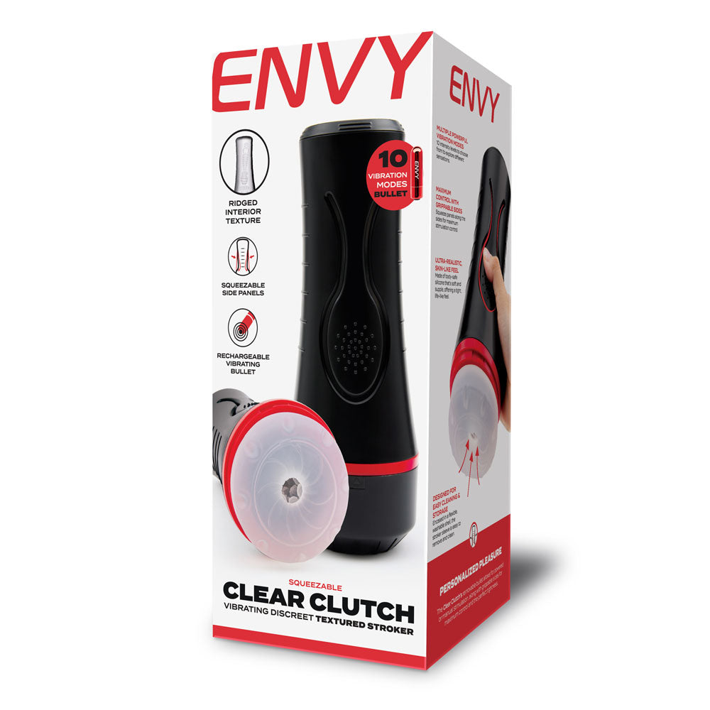 ENVY Squeezable Clutch Stroker - Vibrating Stroker