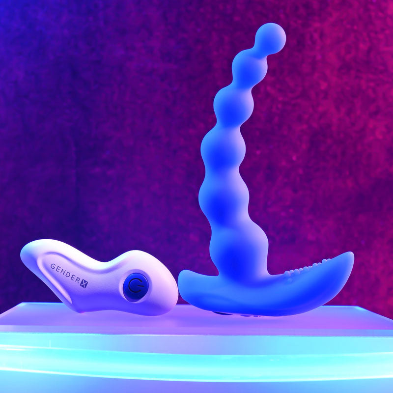 Gender X BEADED PLEASURE - 11.4 cm USB Rechargeable Vibrating Anal Beads with Remote