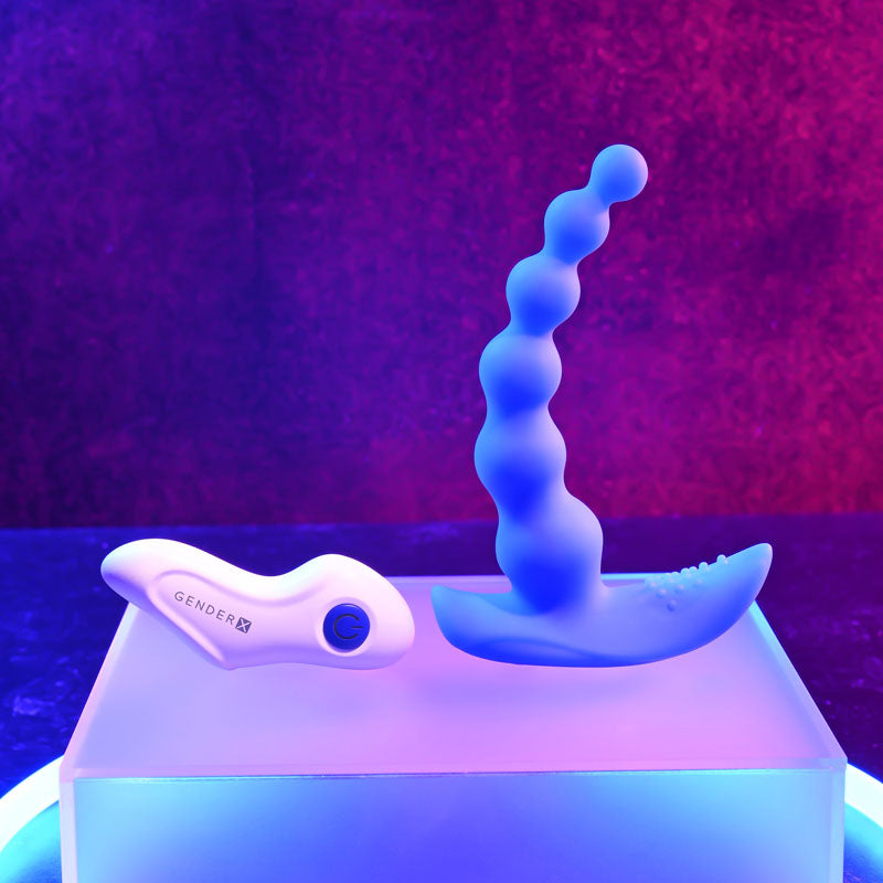 Gender X BEADED PLEASURE - 11.4 cm USB Rechargeable Vibrating Anal Beads with Remote
