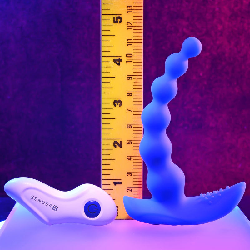 Gender X BEADED PLEASURE - 11.4 cm USB Rechargeable Vibrating Anal Beads with Remote