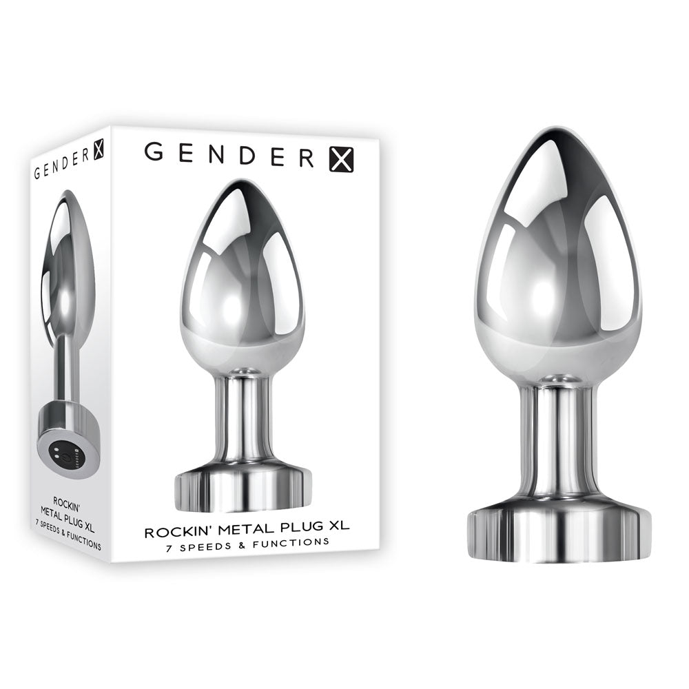 Gender X ROCKIN METAL PLUG XL - 10.5 cm USB Rechargeable Vibrating XL Butt Plug