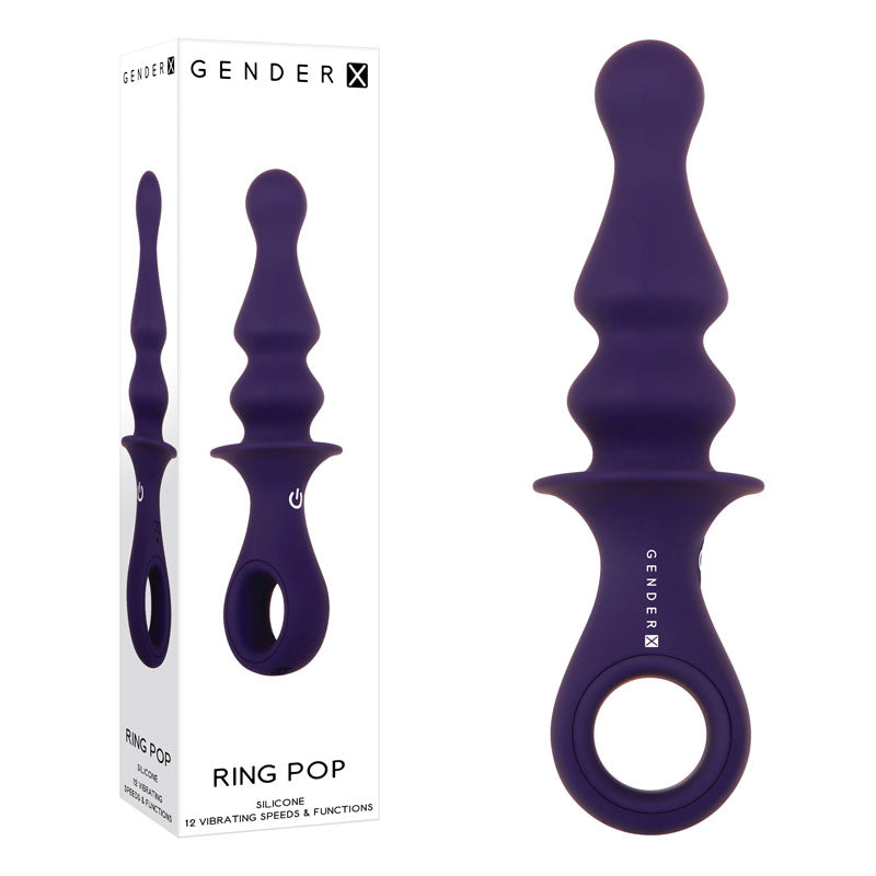 Gender X RING POP - Dark 15.2 cm USB Rechargeable Vibrating Anal Plug