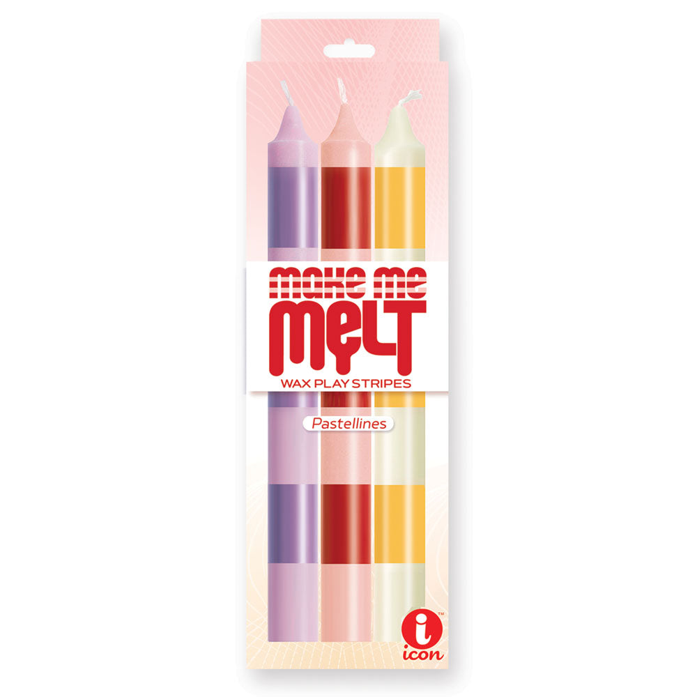 The 9's Make Me Melt Drip Candle 3-Pk - Pastellines - Pastel Drip Candles - 3 Pack