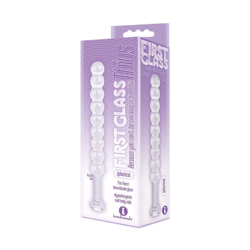 The 9's First Glass Thins, Spherical - Glass 17.8 cm Anal Beads