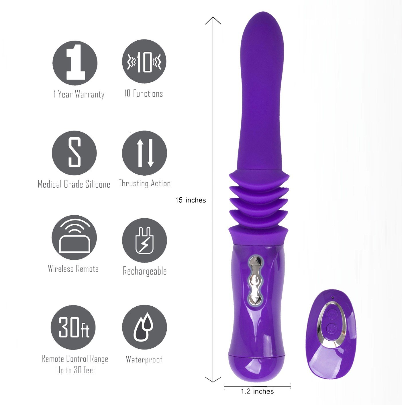 Maia Monroe - 38 cm USB Rechargeable Thrusting Vibrator