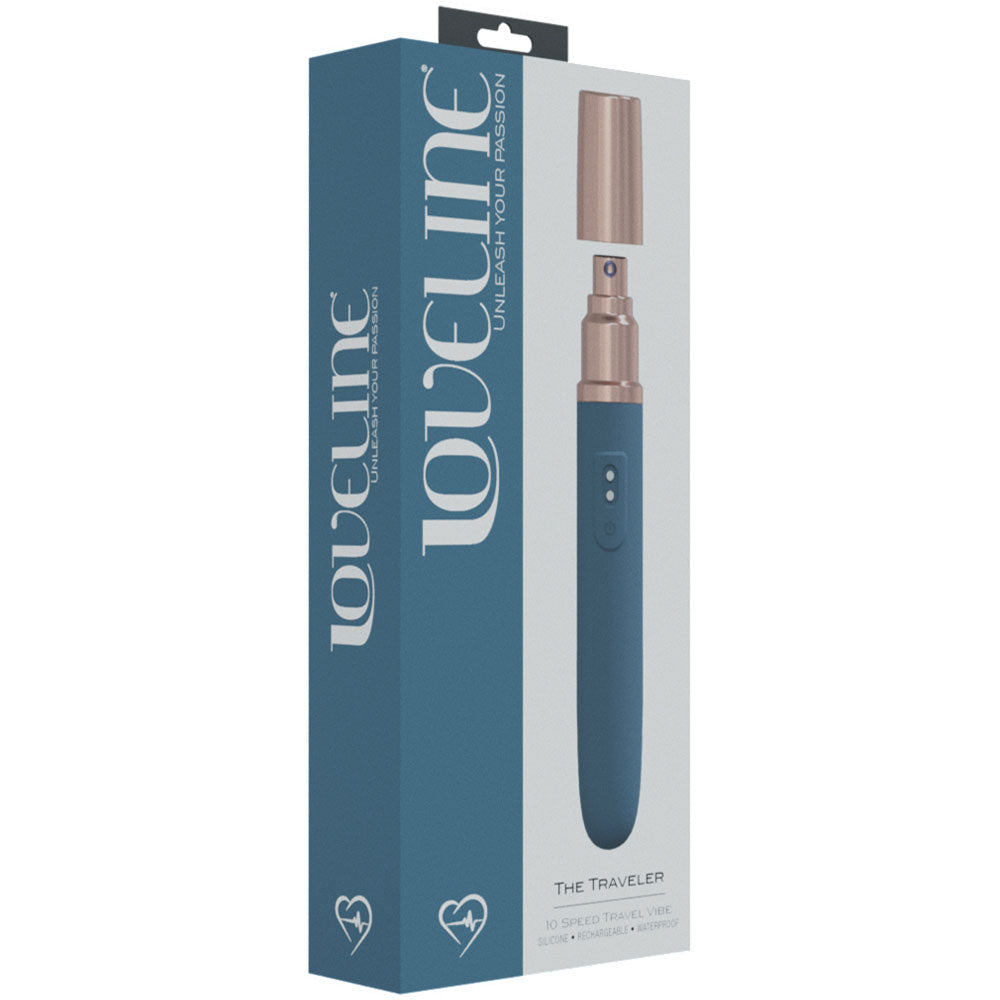 LOVELINE The Traveler - - 17.6 cm USB Rechargeable Vibrator with Lube Applicator