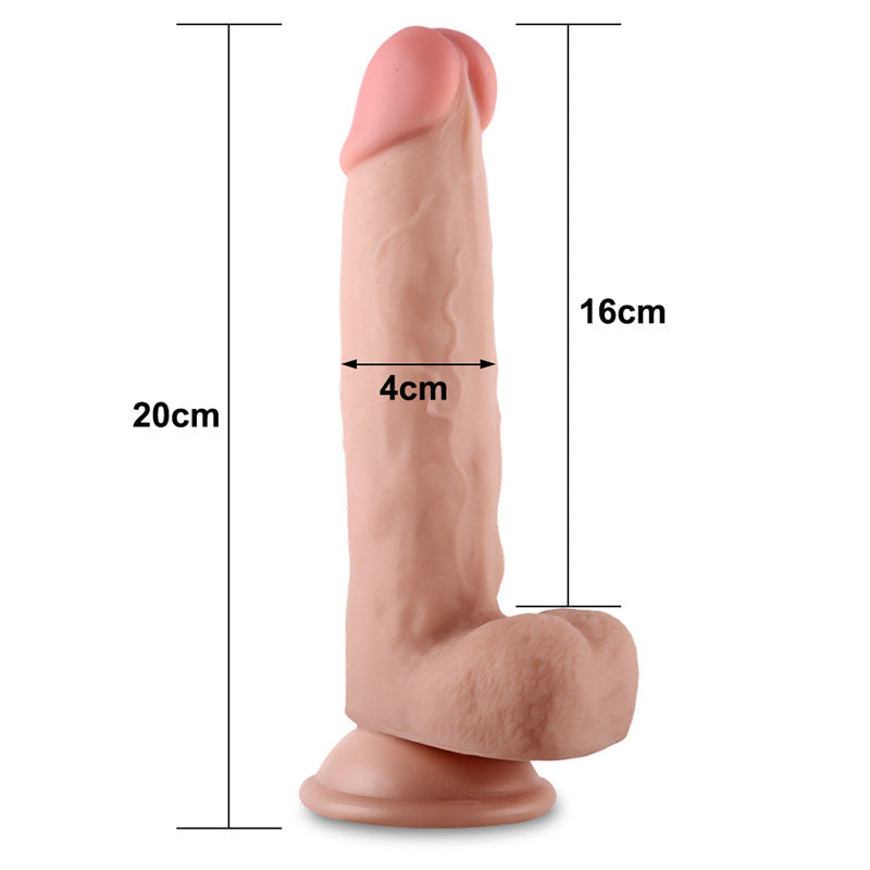 Sliding Skin Dual Layer Dong - 20.3 cm (8'') Dong with Flexible Skin