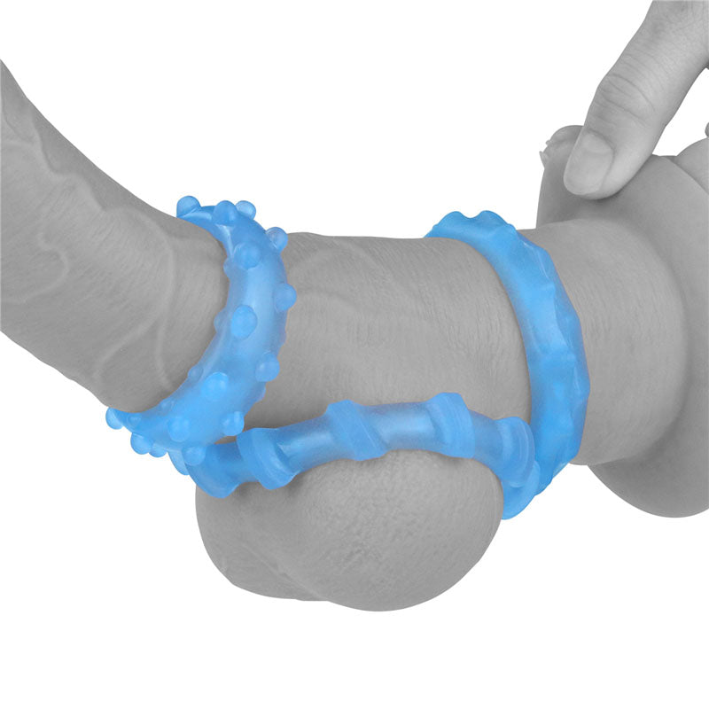 Lumino Play Penis Rings 3 Pack - Glow in the Dark Cock Rings - Set of 3
