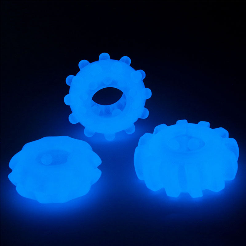 Lumino Play Penis Rings 3 Pack - Glow in the Dark Cock Rings - Set of 3