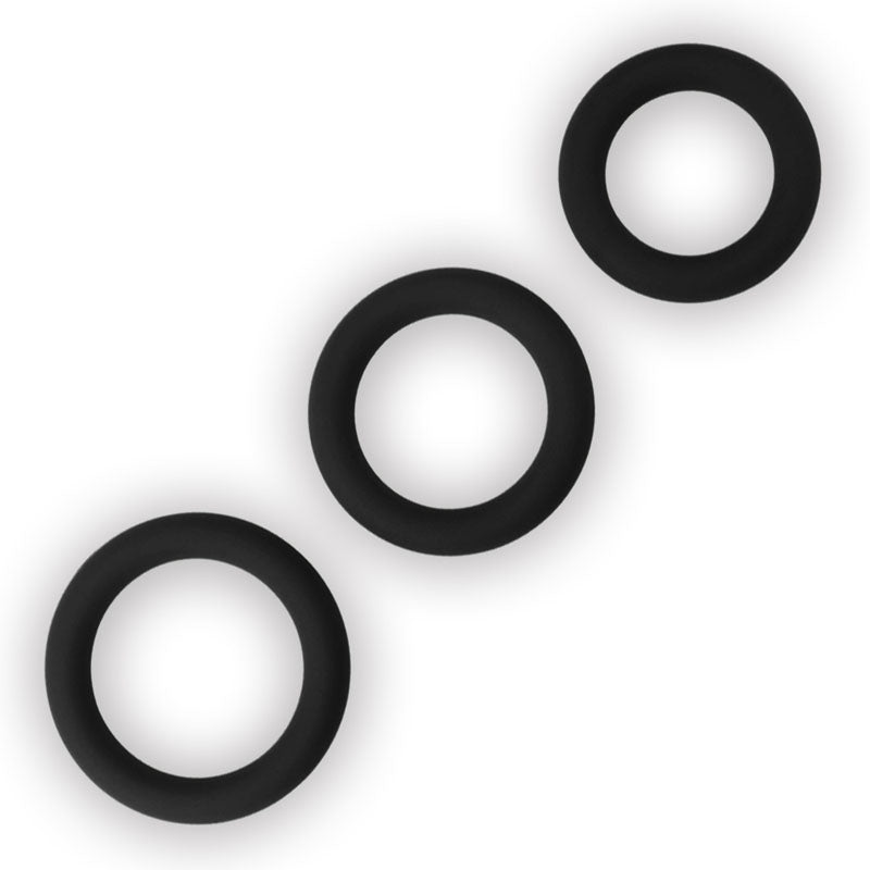 Power Plus Soft Silicone Snug Ring - Cock Rings - Set of 3 Sizes