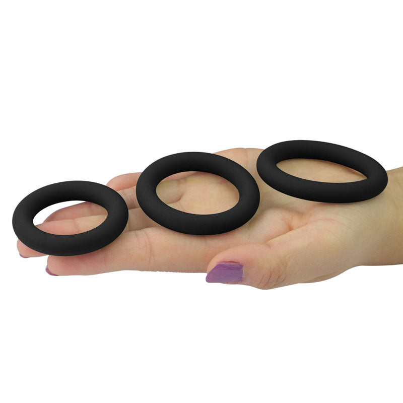 Power Plus Soft Silicone Snug Ring - Cock Rings - Set of 3 Sizes