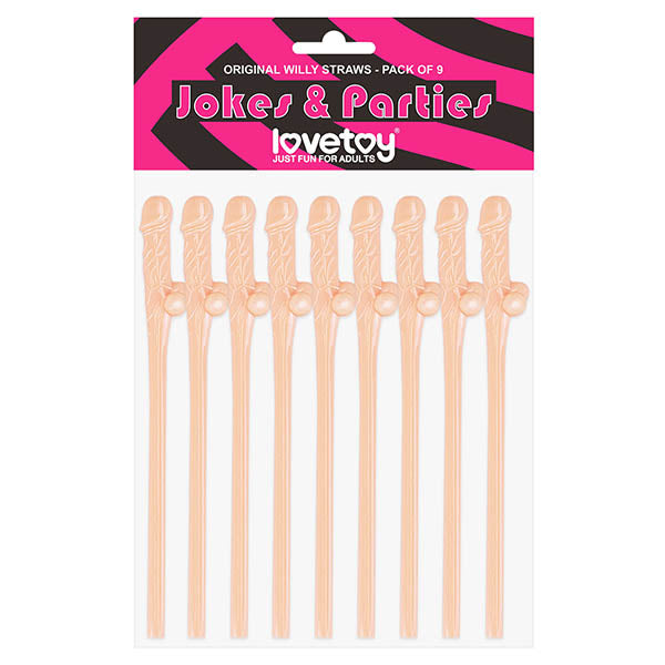 Jokes & Parties Original Willy Straws - Dicky Straws - Set of 9