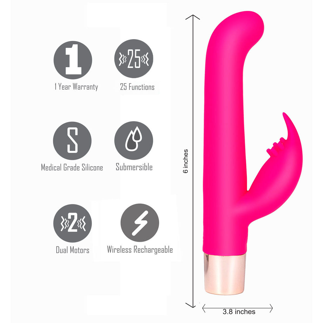 Maia HAILEY PRO - 15.2 cm QI Wireless Rechargeable Rabbit Vibrator