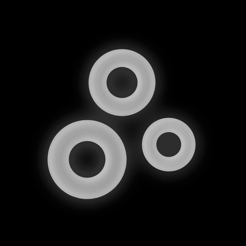 Firefly - 3pc Bubble Rings - - Glow in Dark Cock Rings - Set of 3 Sizes