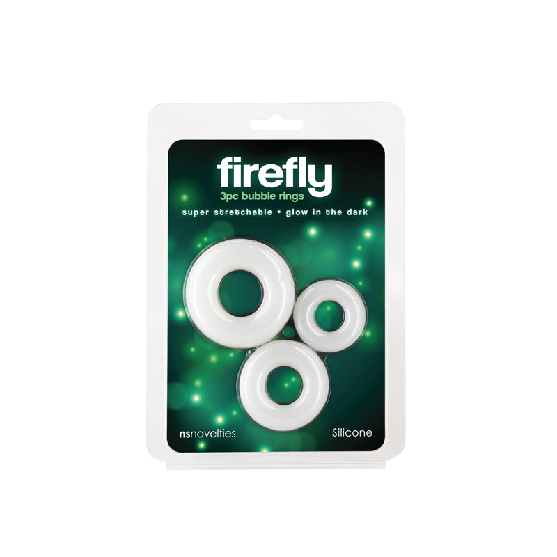 Firefly - 3pc Bubble Rings - - Glow in Dark Cock Rings - Set of 3 Sizes