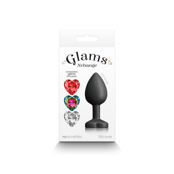 Glams Xchange Heart - Small - Small Butt Plug with Interchangeable Heart Gems