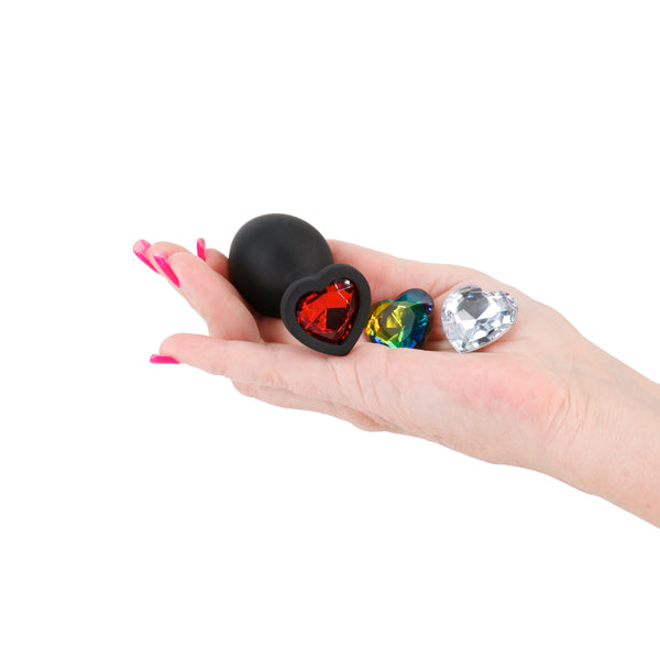 Glams Xchange Heart - Medium - Medium Butt Plug with Interchangeable Heart Gems