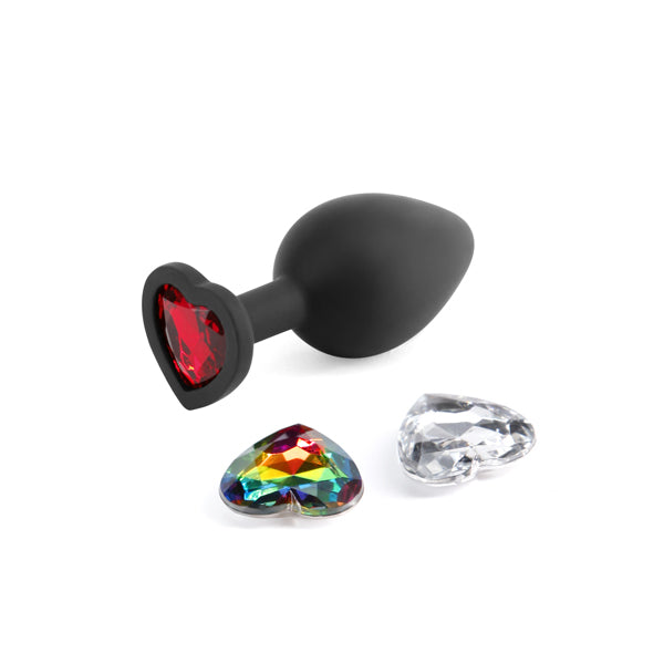 Glams Xchange Heart - Medium - Medium Butt Plug with Interchangeable Heart Gems