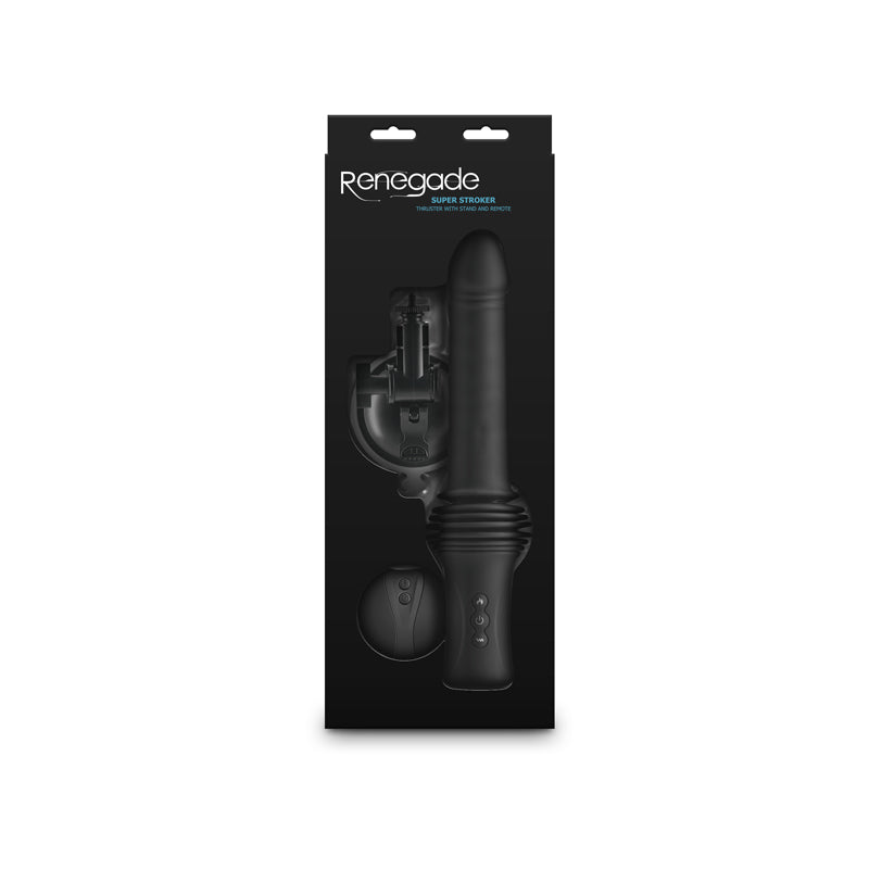 Renegade Super Stroker - - 36.8 cm USB Rechargeable Thrusting Vibrator with Remote Control & Stand