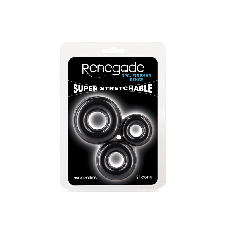 Renegade 3pc Fireman Rings - - Cock Rings - Set of 3 Sizes