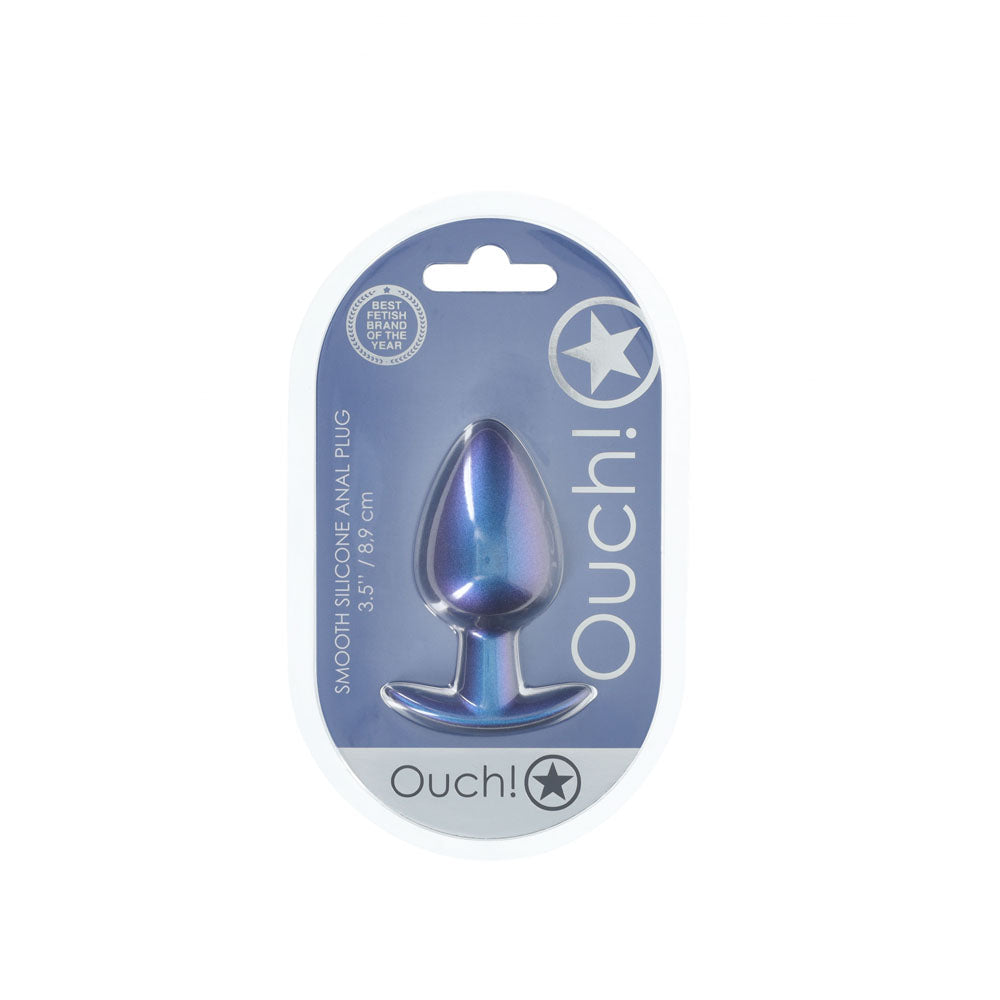 OUCH! Anal Plug - Large - Metallic - Metallic 8.9 cm Large Butt Plug