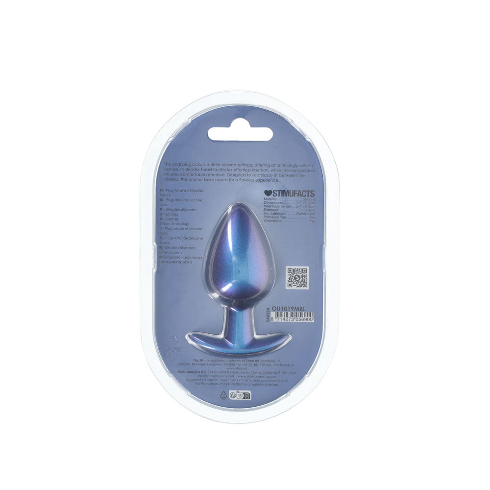OUCH! Anal Plug - Large - Metallic - Metallic 8.9 cm Large Butt Plug
