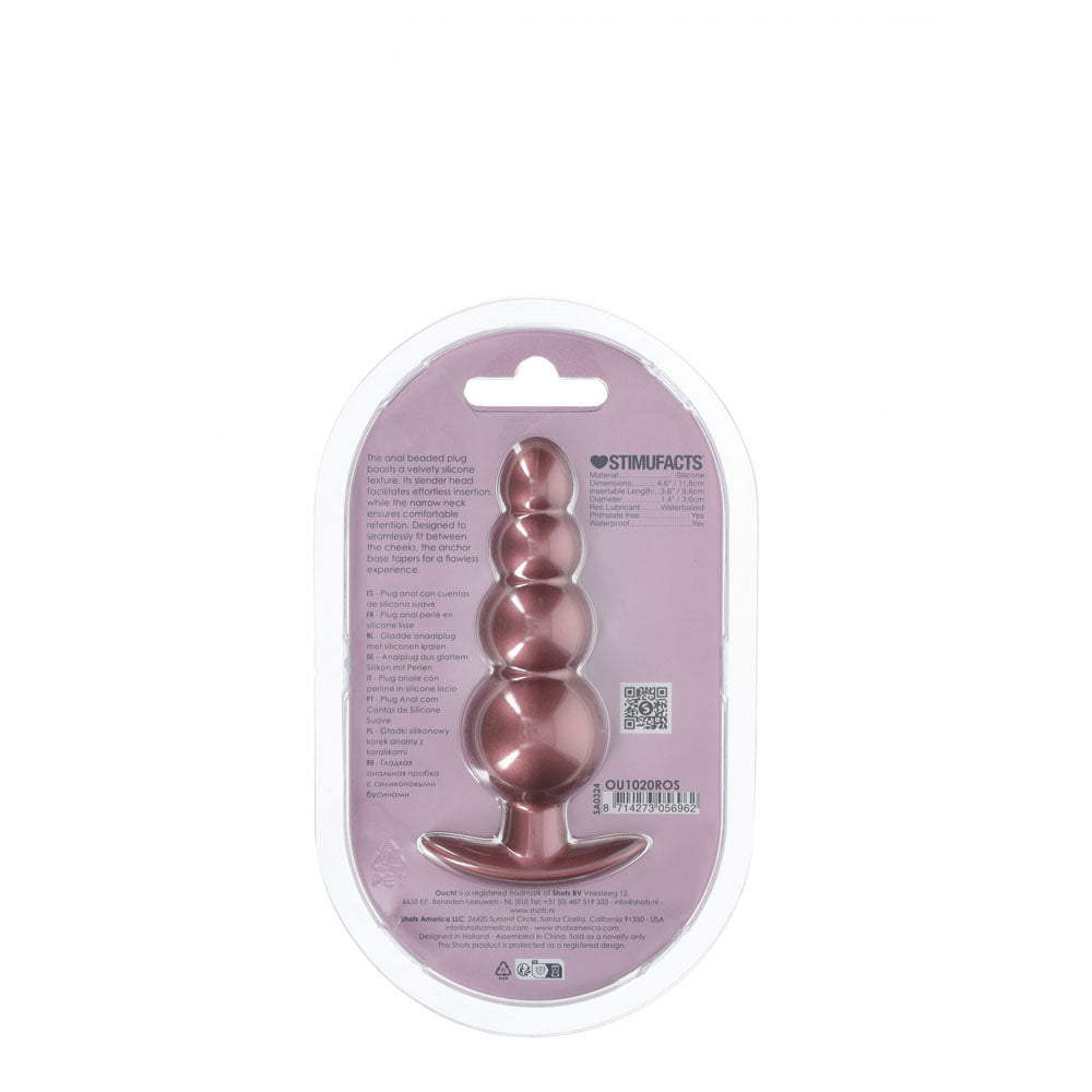 OUCH! Beaded Anal Plug - - 11.7 cm Butt Plug
