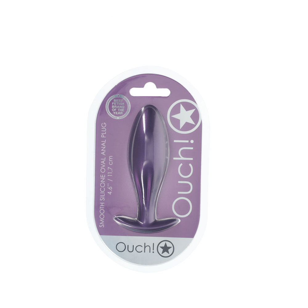 OUCH! Oval Anal Plug - Metallic - Metallic 11.7 cm Butt Plug