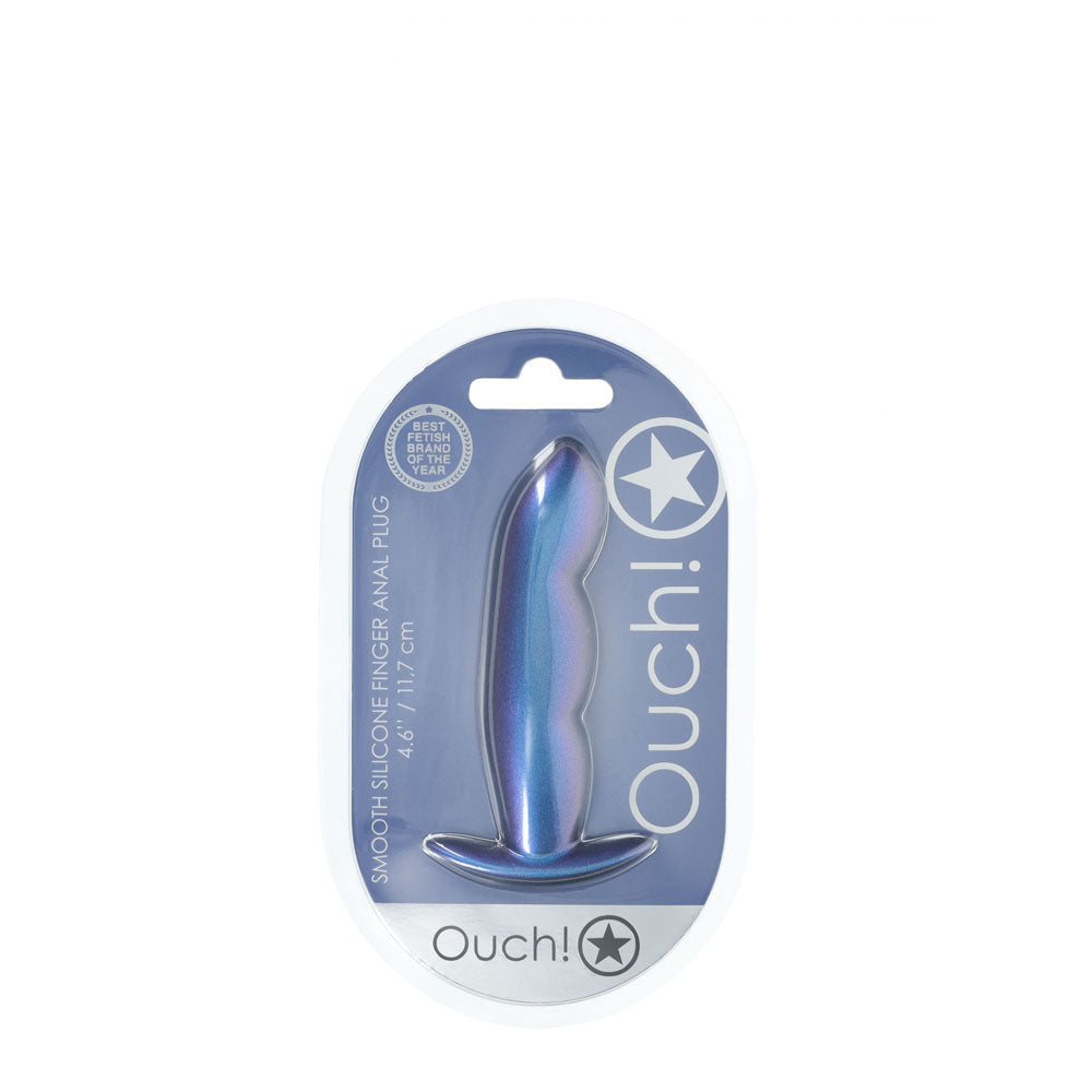 OUCH! Finger Anal Plug - Metallic - Metallic 11.7 cm Butt Plug