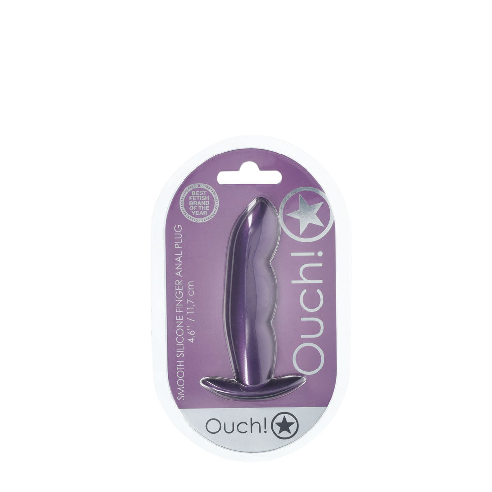 OUCH! Finger Anal Plug - Metallic - Metallic 11.7 cm Butt Plug