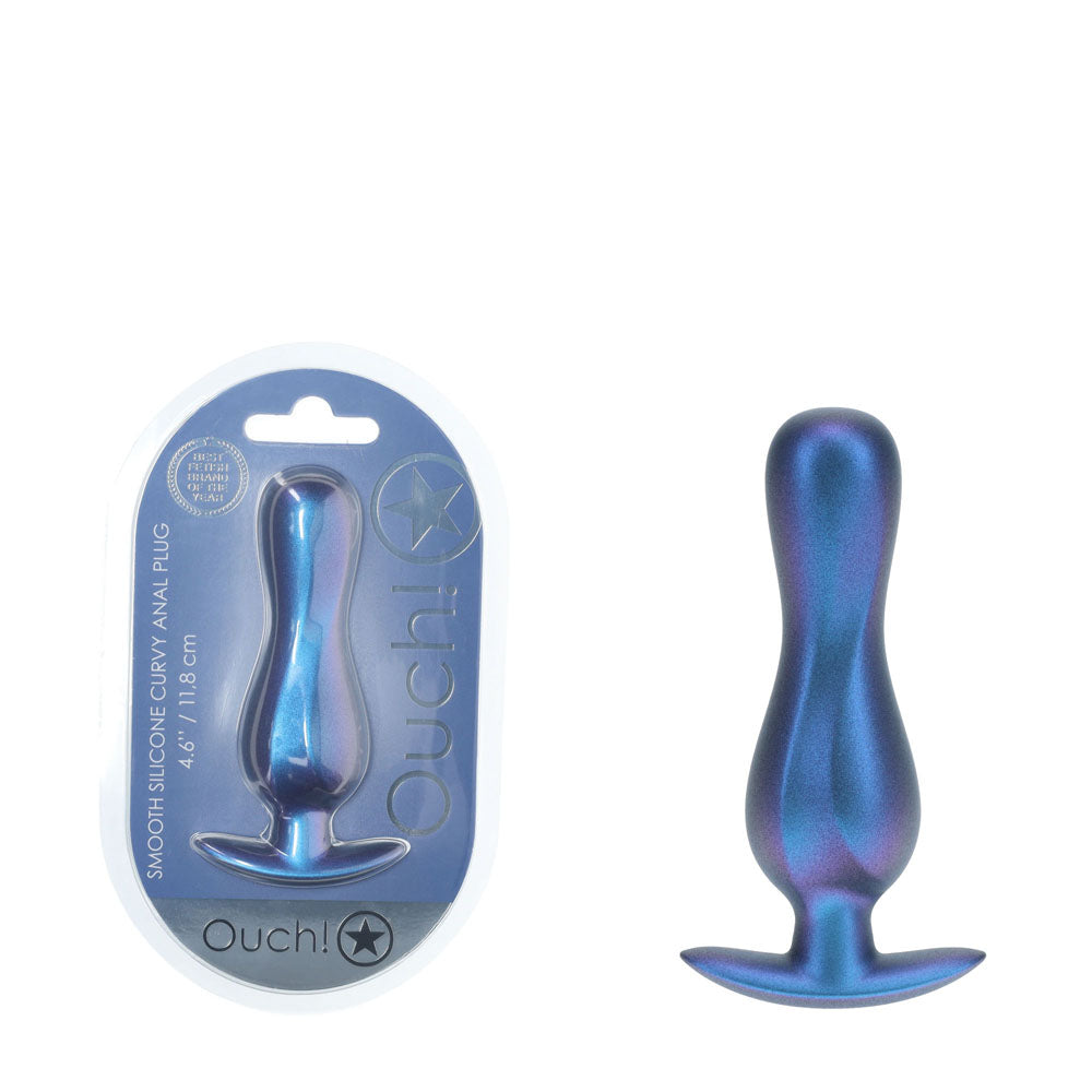 OUCH! Curvy Anal Plug - Metallic - Metallic 11.7 cm Butt Plug