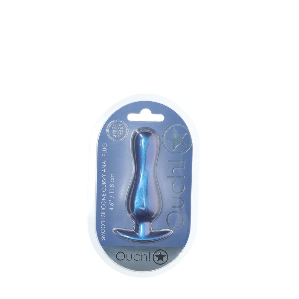 OUCH! Curvy Anal Plug - Metallic - Metallic 11.7 cm Butt Plug