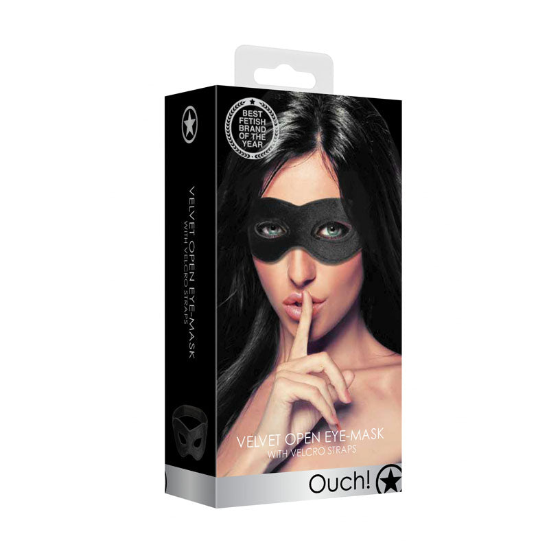 Ouch! Velvet & Velcro Adjustable Open Eye Mask - Restraint
