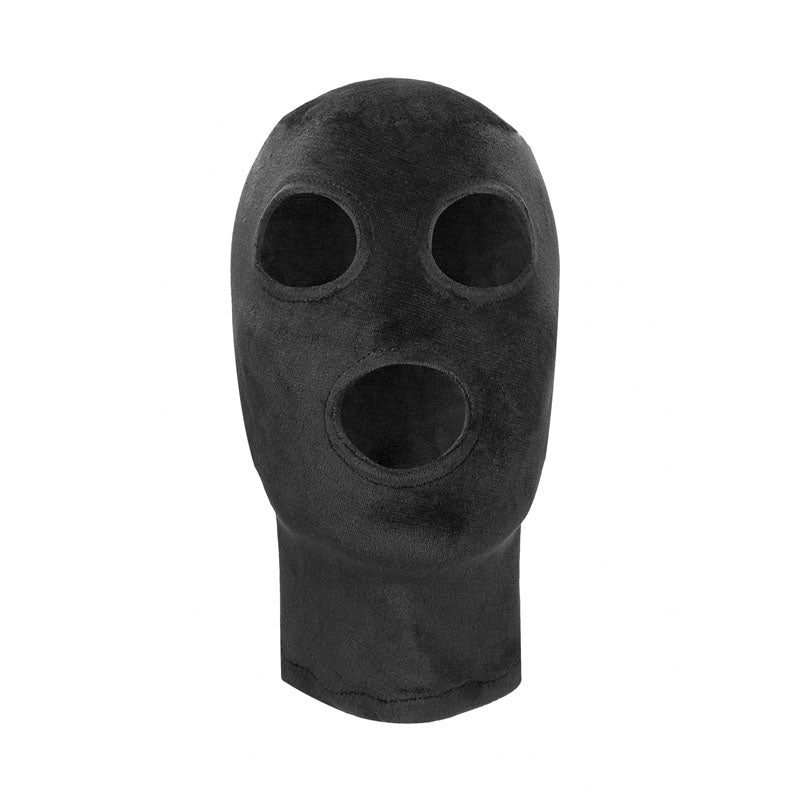 Ouch! Velvet & Velcro Mask with Eye and Mouth Opening - Hood