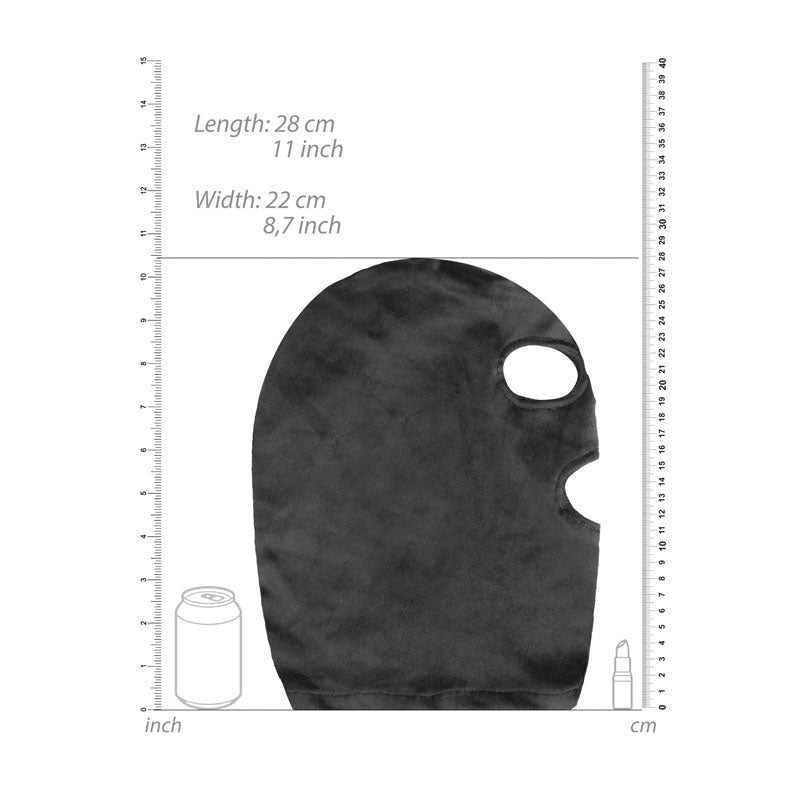 Ouch! Velvet & Velcro Mask with Eye and Mouth Opening - Hood