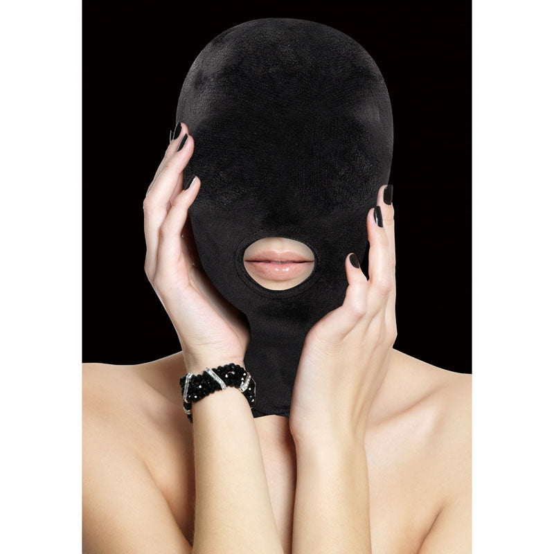 Ouch! Velvet & Velcro Mask with Mouth Opening - Hood
