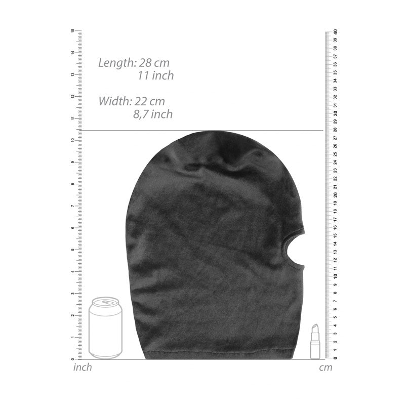 Ouch! Velvet & Velcro Mask with Mouth Opening - Hood