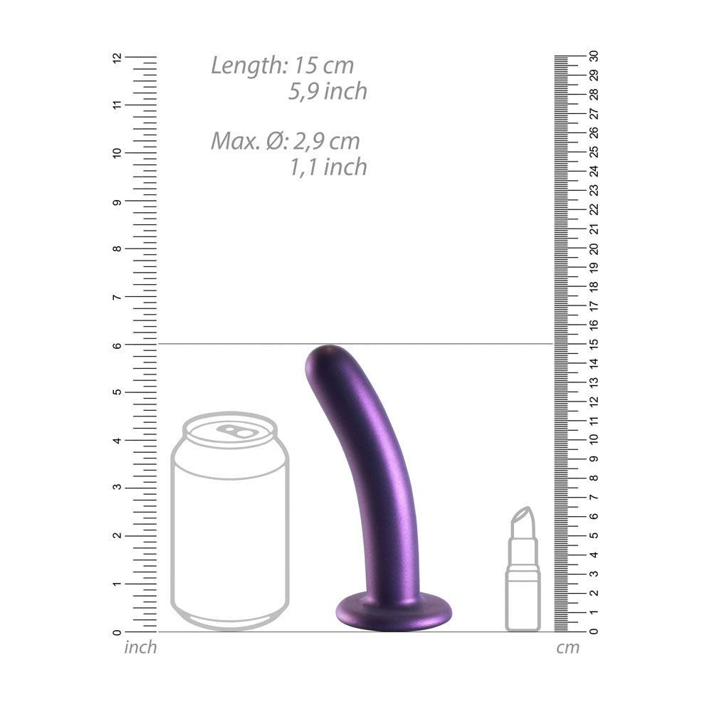 OUCH! Smooth Silicone G-Spot Dildo - 6'' / 14.5 cm - Metallic 14.5 cm Dildo