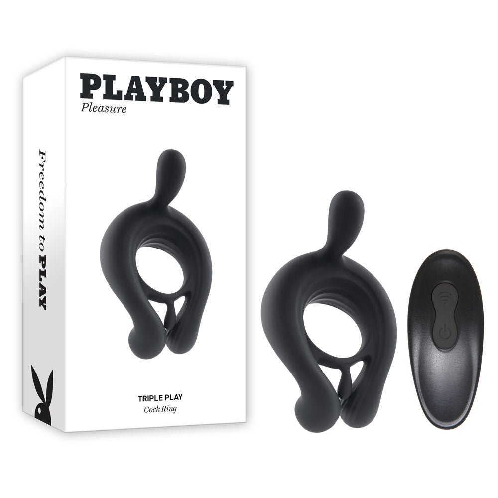Playboy Pleasure TRIPLE PLAY - USB Rechargeable Cock Ring with Wireless Remote