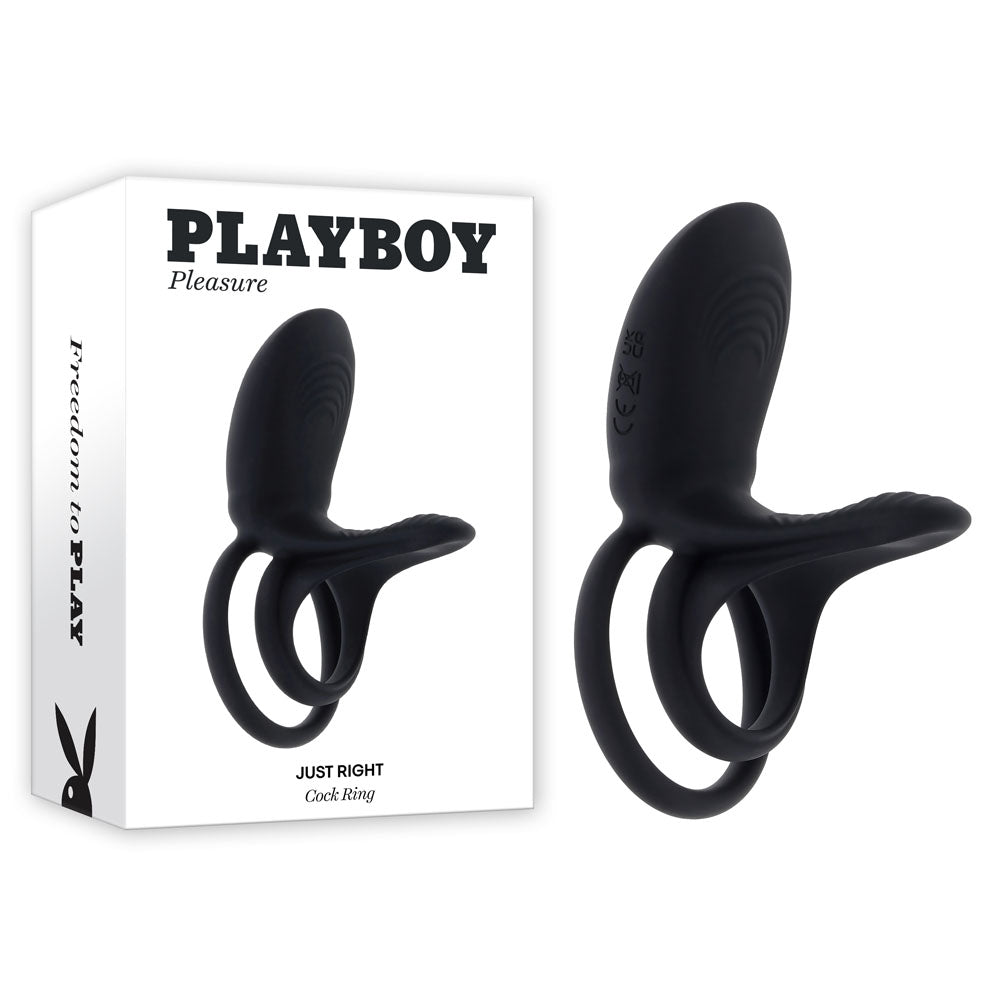 Playboy Pleasure JUST RIGHT - USB Rechargeable Vibrating Cock & Balls Rings