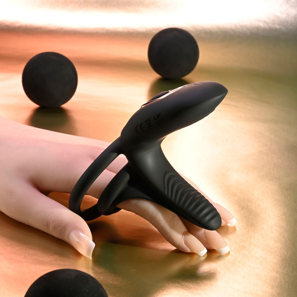 Playboy Pleasure JUST RIGHT - USB Rechargeable Vibrating Cock & Balls Rings