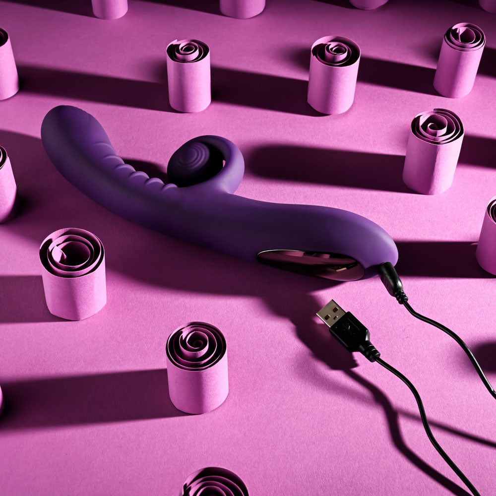 Playboy CURLICUE - 23.5 cm USB Rechargeable Rabbit Vibrator