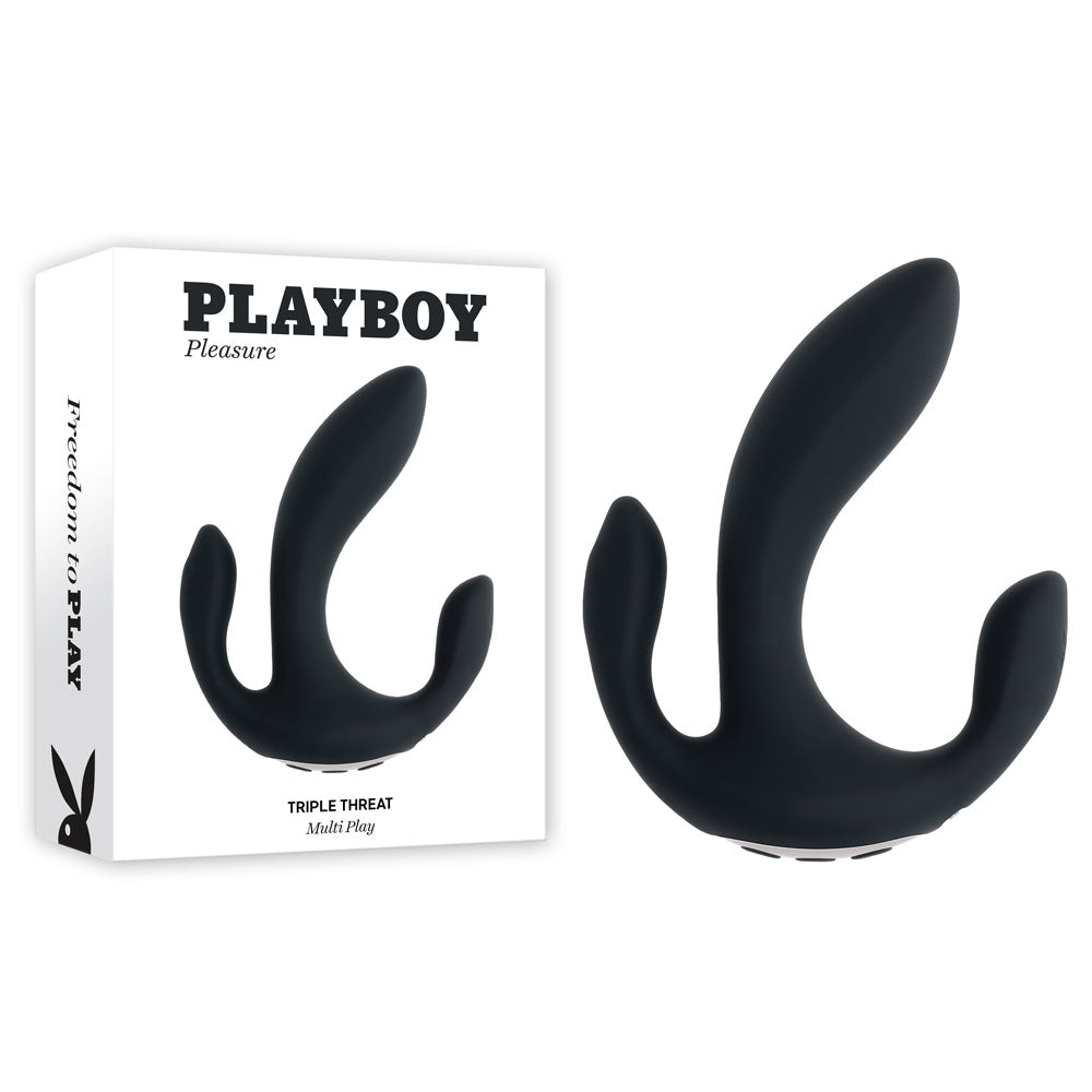 Playboy Pleasure TRIPLE THREAT - USB Rechargeable Triple Probe Vibrator
