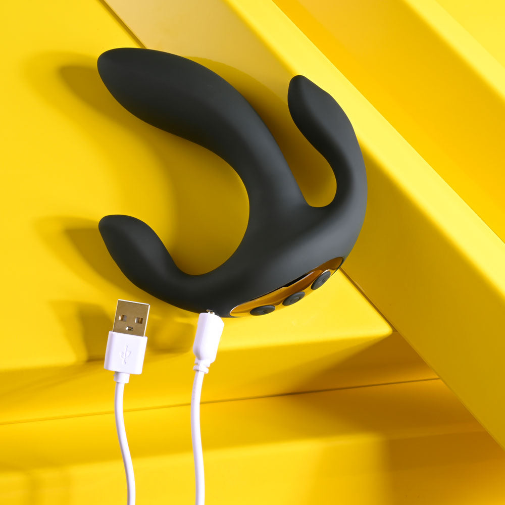 Playboy Pleasure TRIPLE THREAT - USB Rechargeable Triple Probe Vibrator