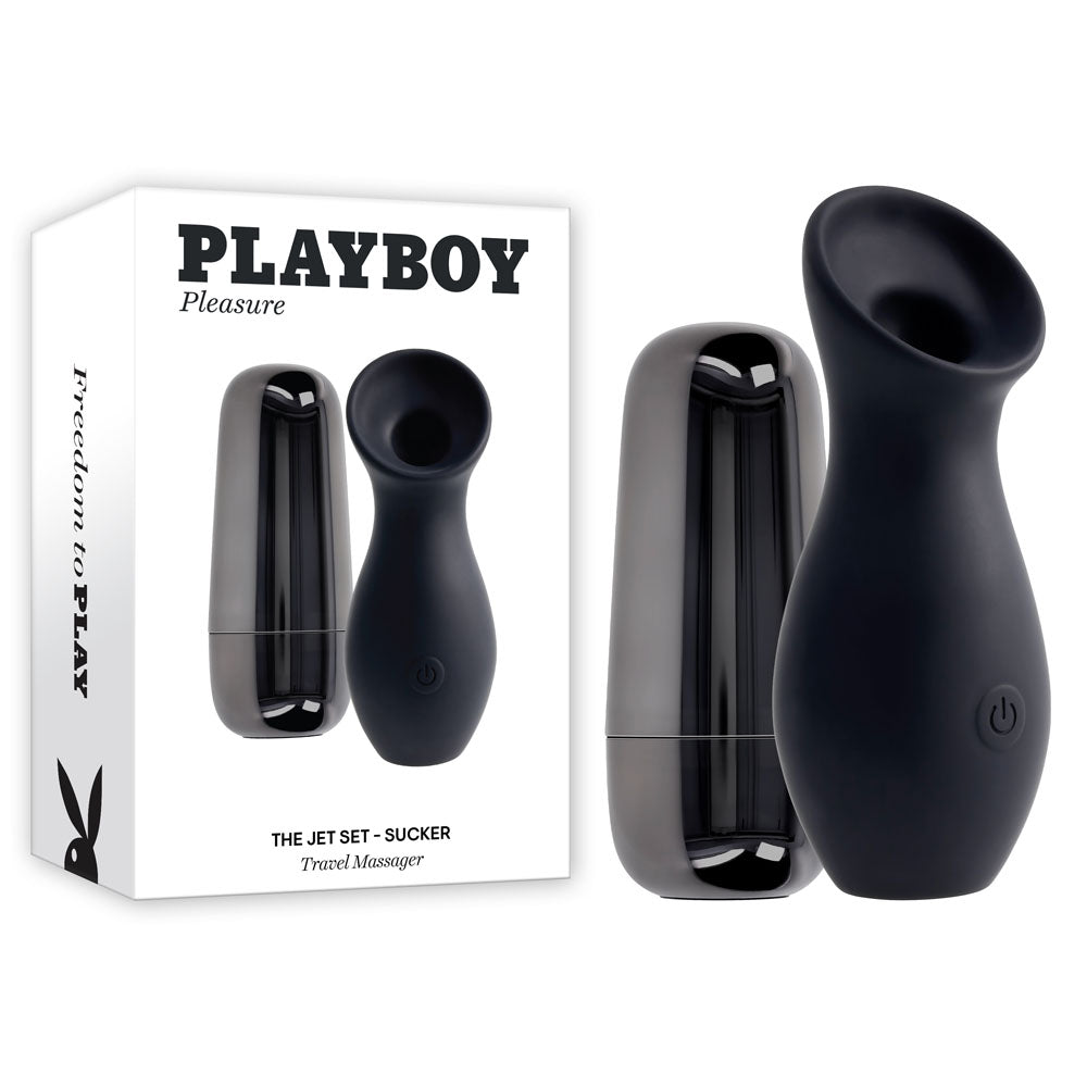 Playboy Pleasure THE JET SET - SUCKER - 10.3 cm Sucking Stimulator with Rechargeable Charging Case