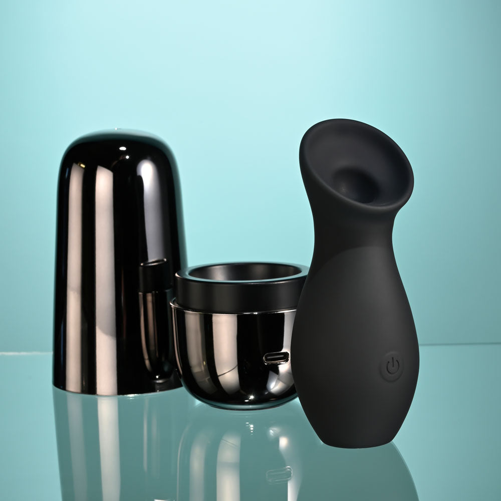 Playboy Pleasure THE JET SET - SUCKER - 10.3 cm Sucking Stimulator with Rechargeable Charging Case