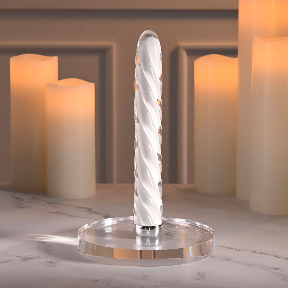 Playboy Pleasure IN A TWIST - Glass 17.5 cm USB Rechargeable Vibrator